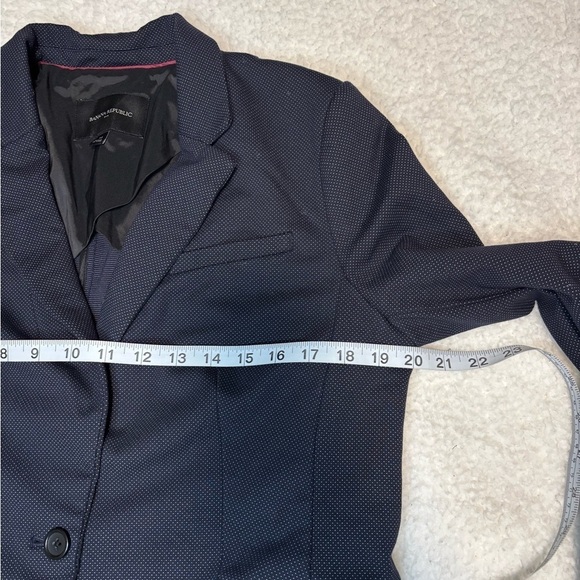 Ann Taylor Women Navy Polka Dot One Button Blazer Jacket - Picture 7 of 11